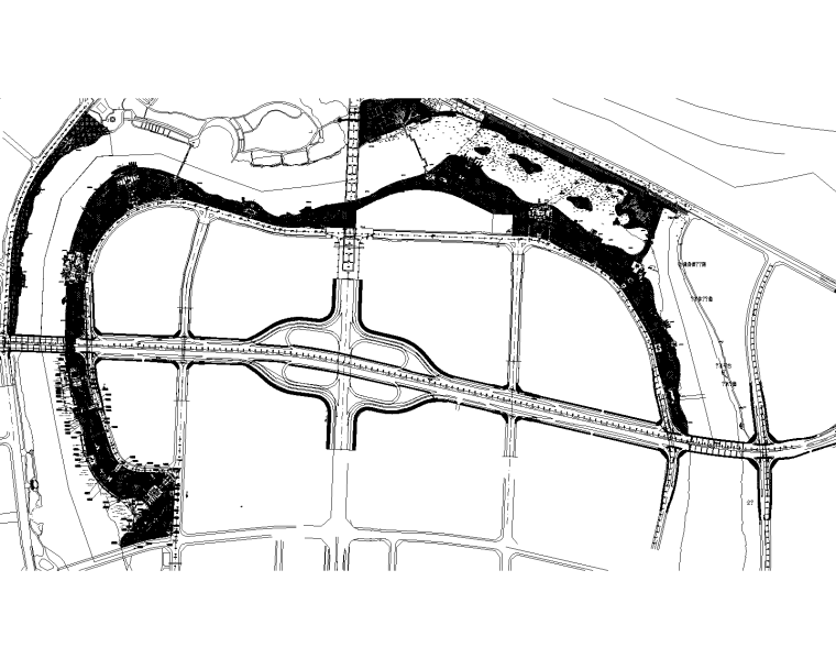 [广州]东莞会展绿地公园景观设计施工图-[广州]东莞市会展知名地产公园景观设计施工图 A-2平面网格定位