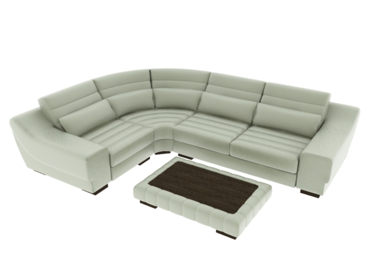 3D组合沙发模型资料下载-现代拐角组合沙发3D模型下载