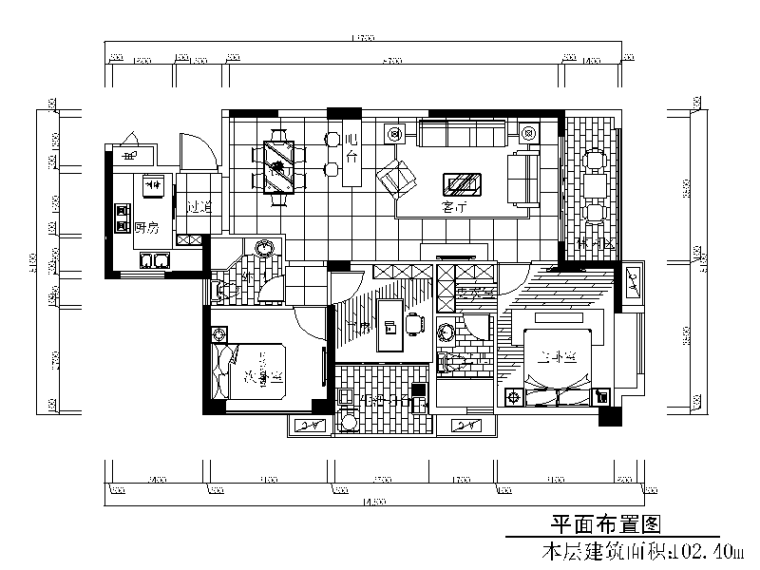 现代中式建筑施工图纸资料下载-[福建]现代风格样板房设计施工图（含效果图）