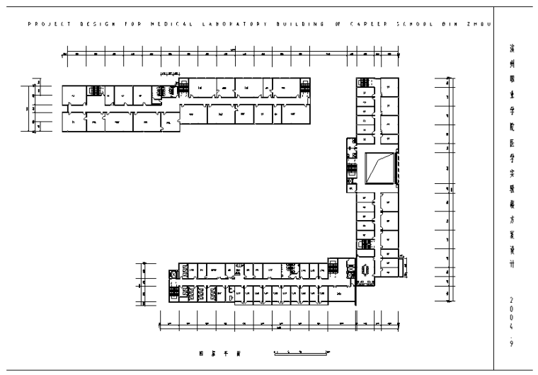 滨州职业技术学院医学实验楼室内设计施工图（10张）-四层平面图