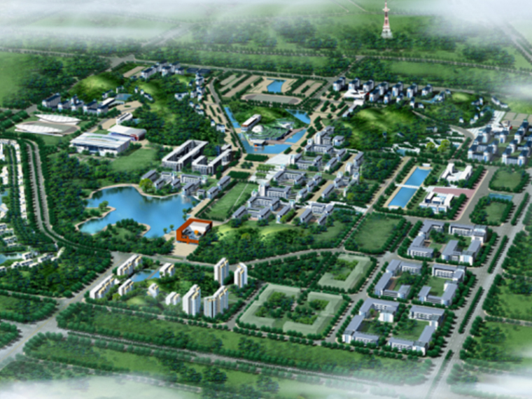 工业大学校园景观资料下载-[华南理工]湖南工业大学校园规划设计建筑方案