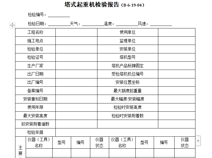 塔式起重机技术培训资料下载-塔式起重机检验报告