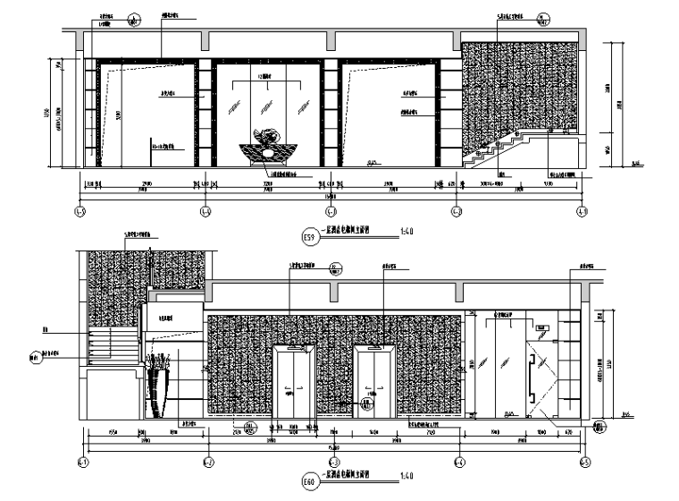 [福建]厦门天地人酒店设计施工图（附效果图）-立面图