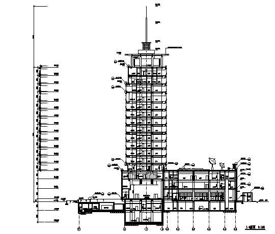 高层现代风格商业办公综合体建筑施工图