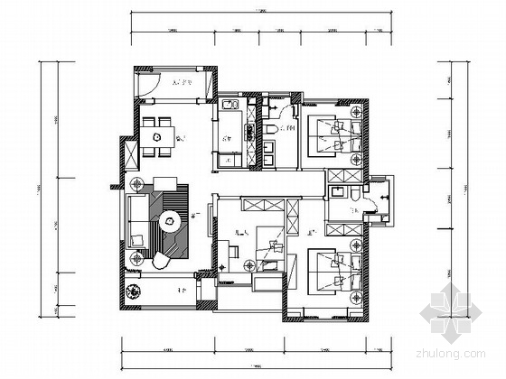 田园装修样板间资料下载-[天津]田园风格三居室样板间装修图（含实景）