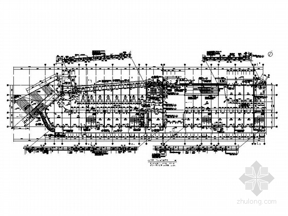 [四川]五层浅灰色铝板表皮商业综合楼建筑施工图-五层浅灰色铝板表皮商业综合楼建筑首层平面图 