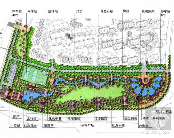 水边木栈道资料下载-浙江兰溪居住小区景观设计方案