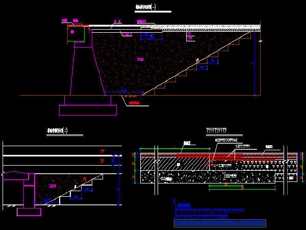 路基路床处理资料下载-桥涵台背处理设计图（重力式桥台明涵及暗涵路基处理）