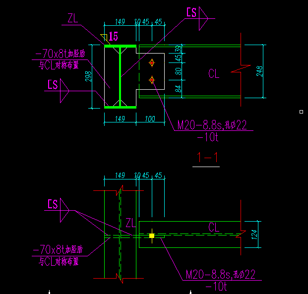 钢结构常用节点总结-CL与ZL连接详图
