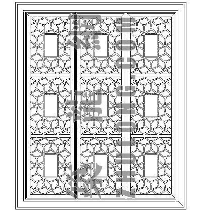 中式窗cad图资料下载-中式窗029