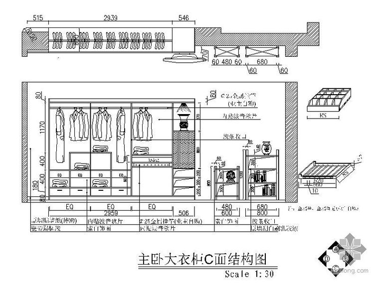 现代简约三室两厅黑白经典施工图（含效果）_3