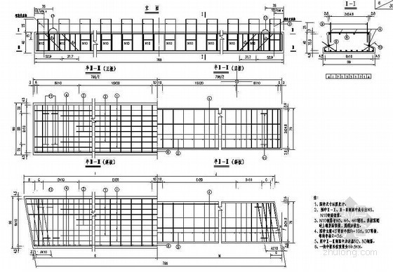 空心板内模DWG资料下载-8m预制空心板上部中板钢筋布置节点详图设计