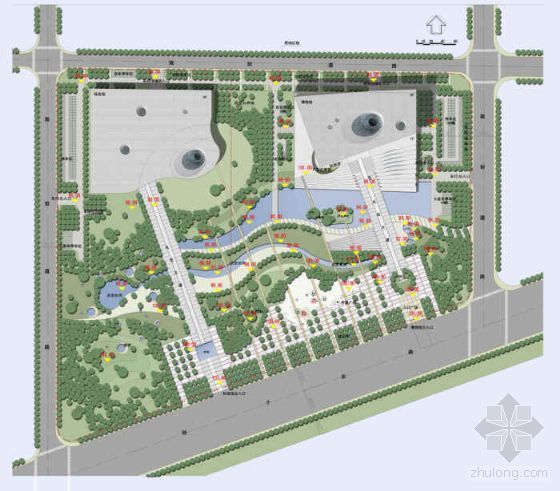 蒙奇博物馆设计方案资料下载-山东博物馆广场景观设计方案