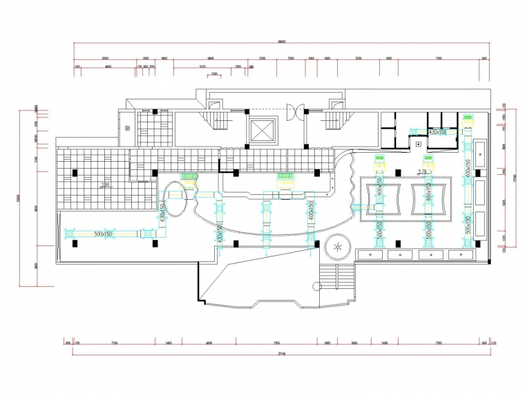 咖啡馆空间设计CAD案例资料下载-小型咖啡馆空调通风系统设计施工图