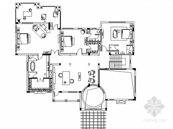cad平面衣柜衣服图块资料下载-[广州]意大利式高贵典雅别墅室内设计CAD施工图
