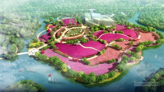 [常州]第八届中国花博会副场馆景观规划设计方案 （著名景观公司出品）-方案一 鸟瞰图