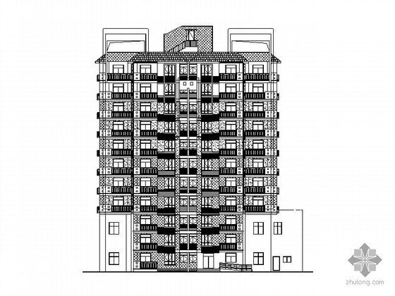 十一层塔式建筑资料下载-某十一层户经济适用房建筑施工图（一梯六）
