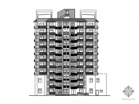 一梯八户住宅施工图资料下载-某十一层户经济适用房建筑施工图（一梯六）