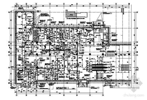 [深圳]某地铁车站主体建筑、附属建筑及人防建筑施工套图（含洞门预埋件图）-站厅层