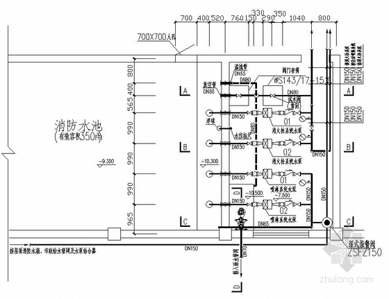 联络通道兼废水泵房资料下载-水泵房大样图