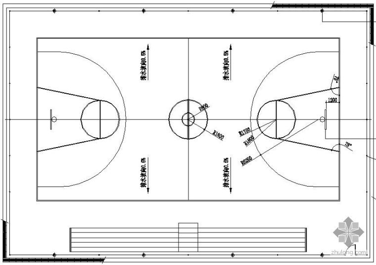 篮球场剖面图做法详图资料下载-网球、篮球、排球场施工详图
