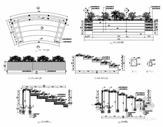 台阶详图CAD资料下载-台阶花池节点详图