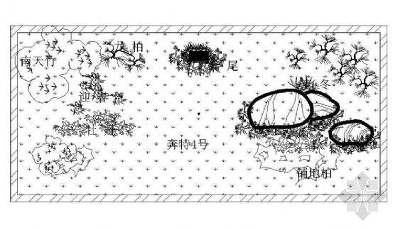 日系庭院绿化设计资料下载-某庭院花坛绿化设计图