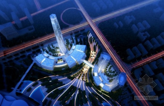 现代化小区效果图资料下载-[武汉]超高层现代化流畅动感型城市综合体及单体建筑设计方案文本