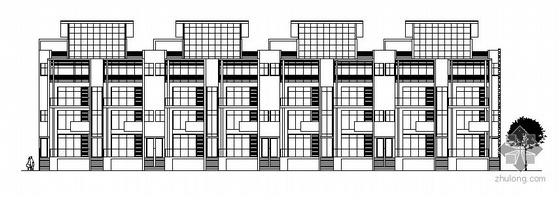 一层联排别墅资料下载-某四层K1型联排别墅建筑方案图