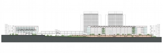 [深圳]大型医院规划及单体设计方案文本(含CAD)- 医院规划剖面图