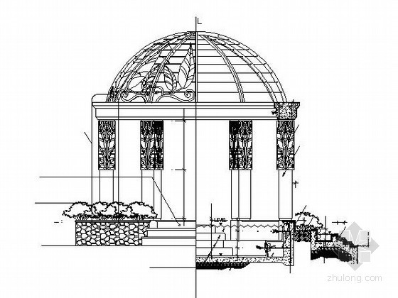 欧式景观亭su资料下载-欧式景观亭施工大样图