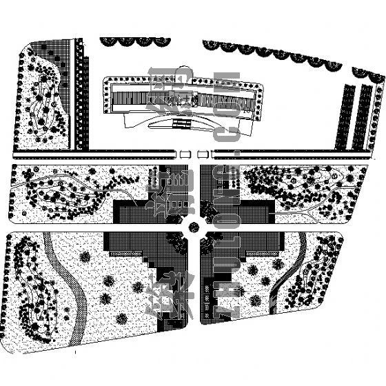 公园植物配置cad图资料下载-广场植物配置图