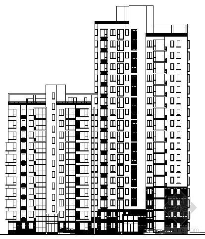 山庄建筑方案资料下载-秀峰山庄A区某十八层住宅楼建筑方案图
