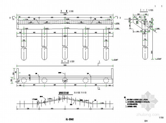 室内顶面cad图资料下载-桥梁工程盖梁顶面大样示意图
