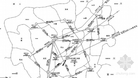 10ka高压电接火杆资料下载-江西某地2005-2010年高压电网规划发展图