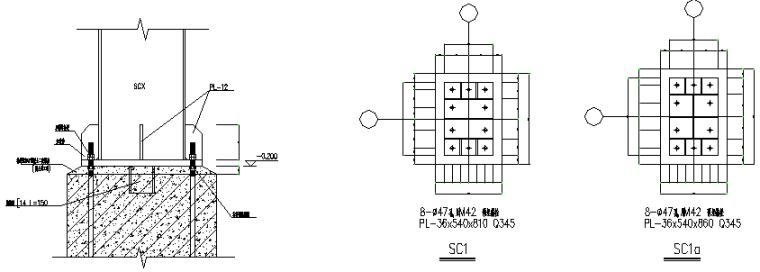 成都钢铁物流仓储门式刚架多跨钢结构施工图（CAD，14张）_4