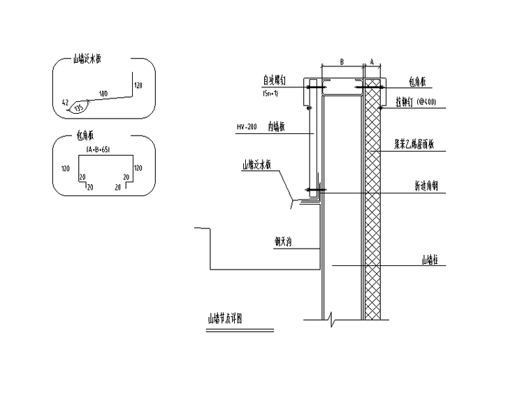 45个墙体收口节点详图-山墙节点