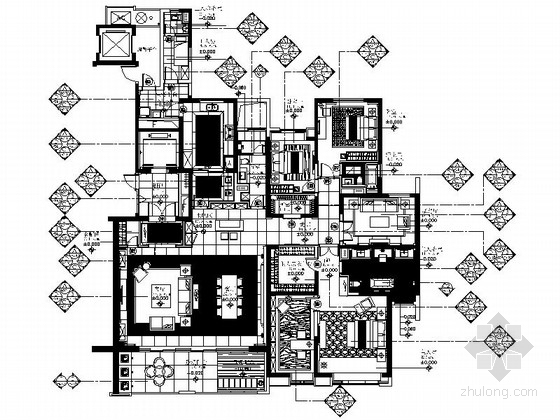 家居室内装修施工图资料下载-[湖南]长沙国际广场精装五居室室内装修施工图