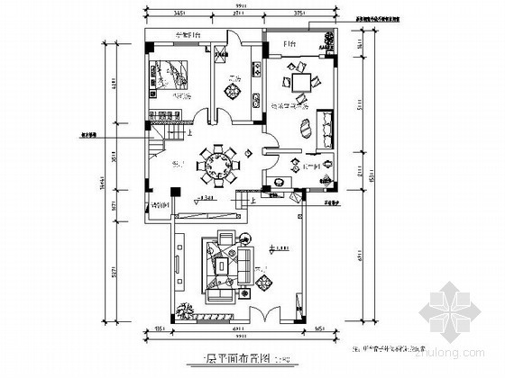 中式仿古装饰资料下载-260㎡仿古中式跃层室内装修施工图（含效果）