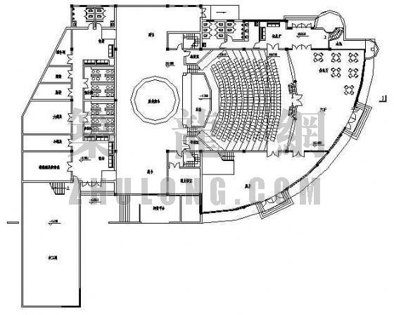 小型剧院设计方案资料下载-某小型剧场平面图设计方案
