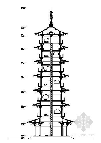 古建大样cad资料下载-七层古建砖塔施工大样