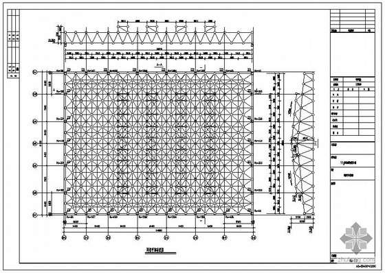 室内钢结构舞台施工图资料下载-某钢网架屋面及舞台栅顶结构施工图