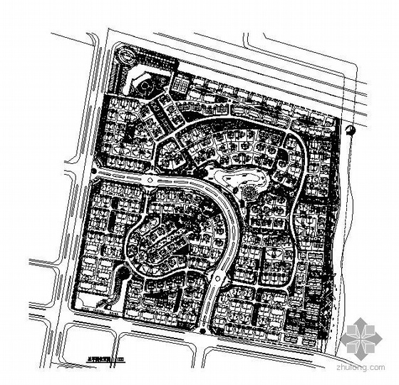 小区电力规划平面资料下载-某别墅小区总体规划平面