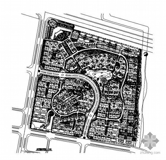 居住小区总体规划资料下载-某别墅小区总体规划平面