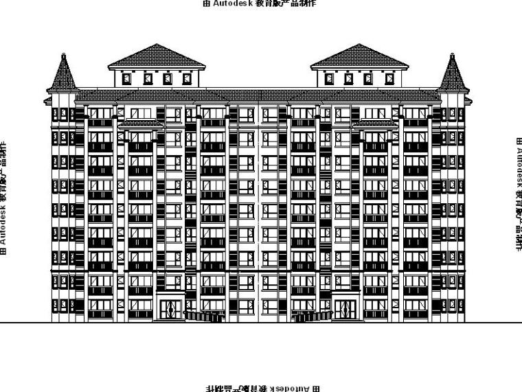 人字屋顶住宅建筑施工图资料下载-[内蒙古]高层对称式布局坡屋顶住宅楼建筑施工图