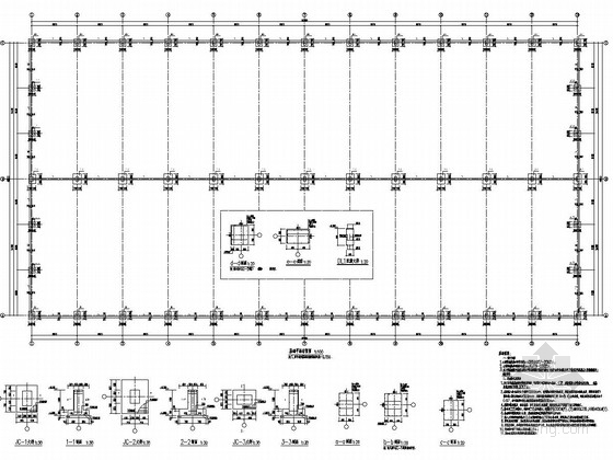 10米跨钢架资料下载-48米跨门式刚架结构原料库结构施工图