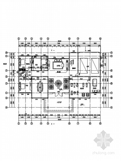 [新农村]三层独栋别墅建筑施工图（含效果图 推荐参考）-三层独栋别墅建筑首层平面图 