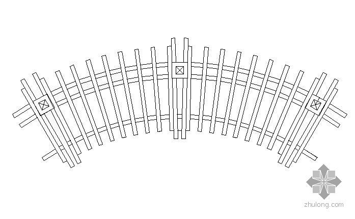 弧形建筑cad施工图资料下载-弧形钢花架施工图