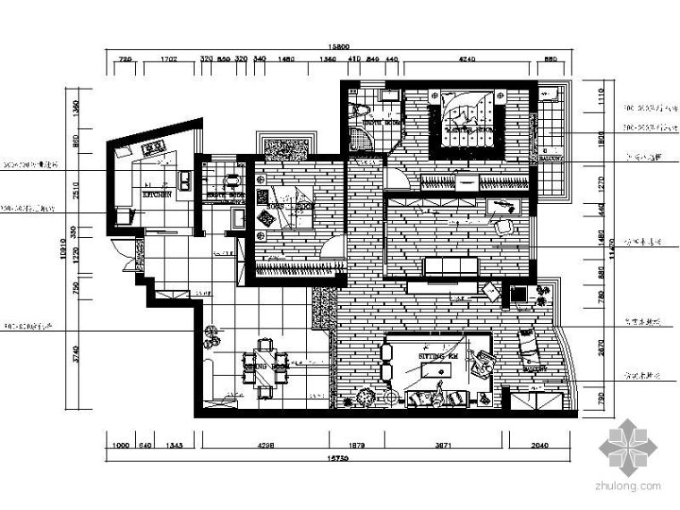 极简主义三室两厅效果图资料下载-[湖南]三室两厅装修图（含效果）Ⅰ