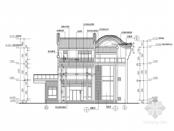 四坡屋顶别墅资料下载-4层坡屋顶框架别墅建筑结构施工图